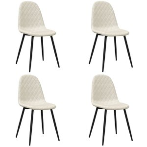 vidaXL Chaises à manger lot de 4 crème velours