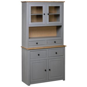 vidaXL Buffet haut Gris 93x40 5x180 cm Pin Gamme Panama