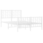 vidaXL Cadre de lit métal sans matelas et pied de lit blanc 120x200 cm