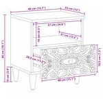 vidaXL Armoire de lit avec tiroir 2 Pièces Blanc 40 x 33 x 46 cm