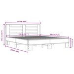 vidaXL Cadre de lit sonoma gris 150x200 cm bois d'ingénierie et métal