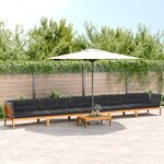 vidaXL Salon palette de jardin avec coussins 6Pièces bois d'acacia massif