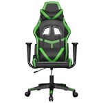 vidaXL Chaise de jeu Noir et vert Similicuir
