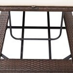vidaXL Transat avec coussin Marron Résine tressée