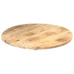 vidaXL Dessus de table Bois de manguier solide Rond 25-27 mm 50 cm