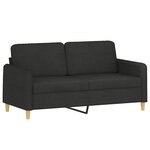 vidaXL Ensemble de canapés 3 Pièces avec coussins noir tissu