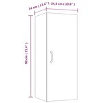 vidaXL Armoire murale suspendue Blanc brillant 34 5x34x90 cm