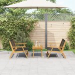 vidaXL Chaises de Jardin avec Table - Ensemble de 3 Pièces en Bois d'Acacia Noir