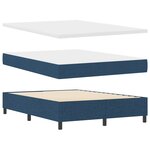 vidaXL Lit à Ressort avec Matelas Bleu 160x200 cm Tissu