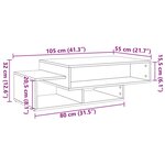 vidaXL Table basse vieux bois 105x55x32 cm bois d'ingénierie