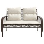 vidaXL Salon de jardin 4 Pièces avec coussins marron résine tressée