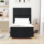 Lit vidaXL Noir 100x200 cm en tissu