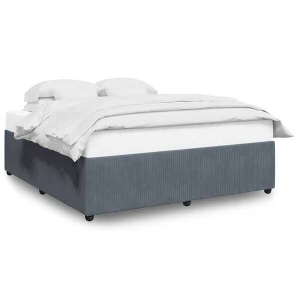 vidaXL Cadre de lit sans matelas gris foncé 180x200 cm velours