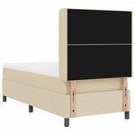 vidaXL Lit à ressorts avec matelas Crème 200 x 100 cm tissu