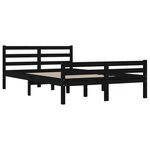 vidaXL Cadre de lit Noir Bois massif 120x200 cm