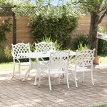 vidaXL Ensemble de salle à manger de jardin 5 pièces en aluminium blanc