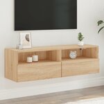 vidaXL Meuble TV mural chêne sonoma 100x30x30 cm bois d'ingénierie