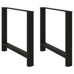 vidaXL Pieds de table à manger Noir 2 pièces 100x(72-73) cm Acier