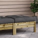 vidaXL Repose-pied de jardin avec coussin bois de pin imprégné