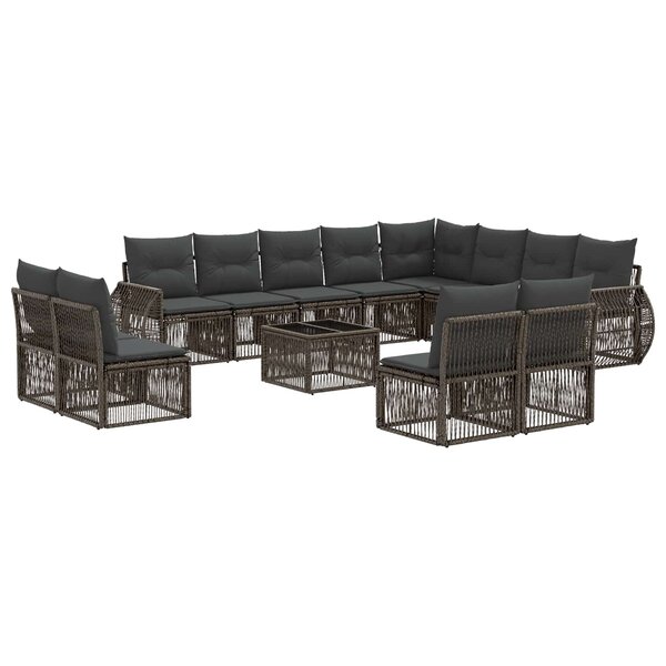 vidaXL Ensemble de canapé de jardin 13 Pièces Gris et Gris foncé