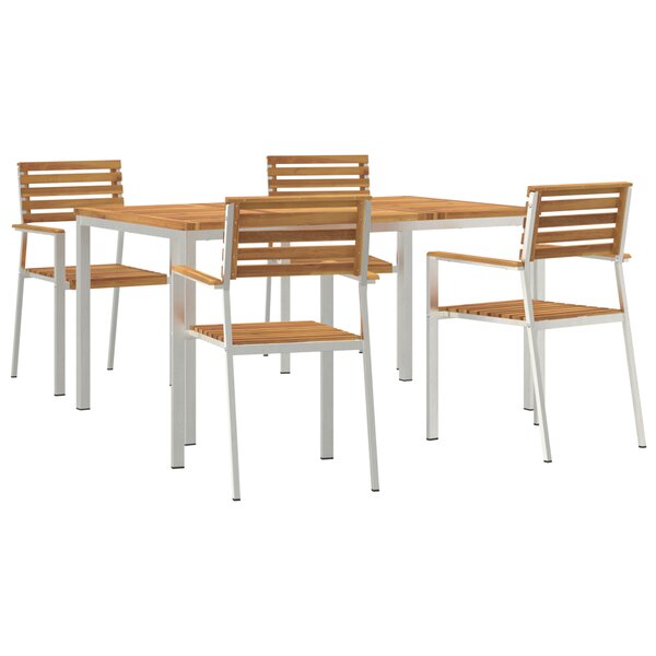 Ensemble de salle à manger 5 pièces bois massif d'acacia vidaXL