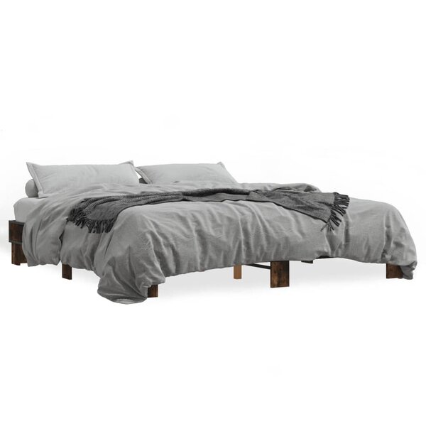 vidaXL Cadre de lit sans matelas chêne fumé 180x200 cm
