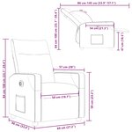 vidaXL Fauteuil inclinable électrique Taupe Tissu