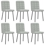 vidaXL Chaises à manger lot de 6 gris clair velours
