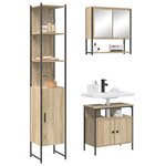 vidaXL Ensemble de mobilier de salle de bain 3 Pièces Chêne Sonoma