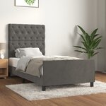 vidaXL Cadre de lit avec tête de lit Gris foncé 80x200 cm Velours