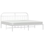 vidaXL Cadre de lit métal sans matelas et tête de lit blanc 193x203 cm