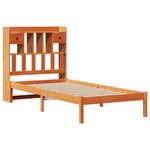 vidaXL Lit bibliothèque sans matelas cire marron 75x190 cm pin massif