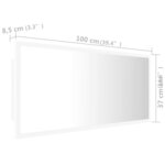 vidaXL Miroir à LED de salle de bain Blanc 100x8 5x37 cm Acrylique
