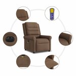 vidaXL Fauteuil inclinable de massage électrique marron tissu