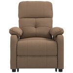vidaXL Fauteuil inclinable électrique Marron Tissu