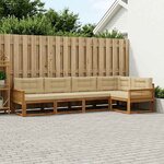 vidaXL Ensemble de canapés d'extérieur 5 pc Naturel et Beige