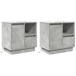 vidaXL Tables de chevet avec LED 2 pièces gris béton 50x34 5x50 cm