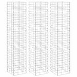 vidaXL Lits surélevés en gabion 3 Pièces 30x30x150 cm Fer