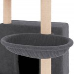 vidaXL Arbre à chat avec griffoirs en sisal gris foncé 132 cm