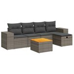 vidaXL Salon de jardin 6 Pièces avec coussins gris résine tressée