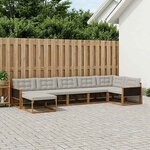 vidaXL Ensemble de canapés d'extérieur 7 pc Naturel et gris clair