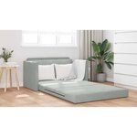 vidaXL Canapé-Lit Gris clair 124 x 204 x 61 cm Velours
