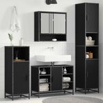 vidaXL Ensemble de mobilier de salle de bain avec étagère Chêne noir