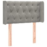 vidaXL Tête de lit à LED Gris clair 83x16x78/88 cm Velours