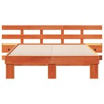 vidaXL Cadre de lit avec tête de lit Marron 135 x 190 cm Pin massif