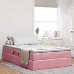 vidaXL Lit avec rangement et matelas Rose 120 x 200 cm Velours