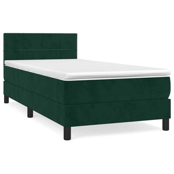 vidaXL Sommier à lattes de lit avec matelas Vert foncé 90x200 cm