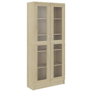 vidaXL Armoire vitrine Chêne sonoma 82 5x30 5x185 cm Bois ingénierie