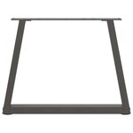 vidaXL Pieds de table basse en forme de V  2 pièces  anthracite  50 x (42-43 3) cm  acier
