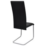 vidaXL Chaises à manger cantilever lot de 4 noir similicuir